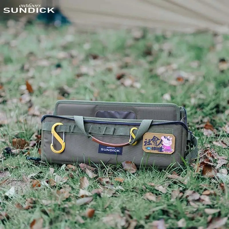 Outdoor Camping Tool Storage Bag Water‑Resistant Multi‑Compartment Hand‑shoulder Bag for Camping Hammer Stake Sundries Organizer
