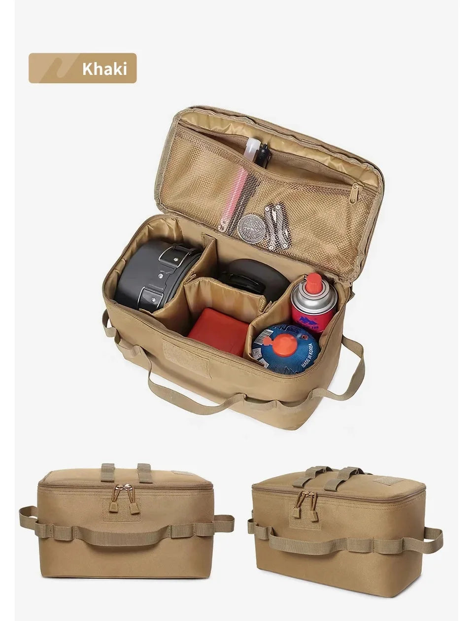 Tactical Hunting Ammo Pouch  Outdoor Camping Gas Canister Storage Bag Gas Tank Picnic Cookware Set Storage Pouch