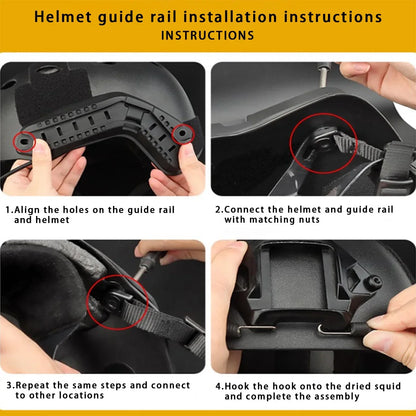 BOOIU Tactical FAST Helmet Side Guide Rail ARC Airsoft Helmet Mount Guide Rail Hunting Safety Helmet Accessories