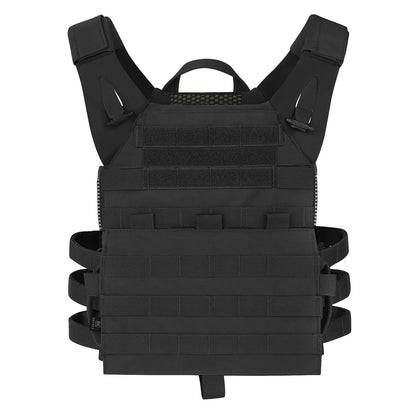 KRYDEX Tactical MOLLE Vest 500D Nylon JPC 2 Jumper Plate Carrier with Front Flap Panel Hunting Paintball Plate Carrier
