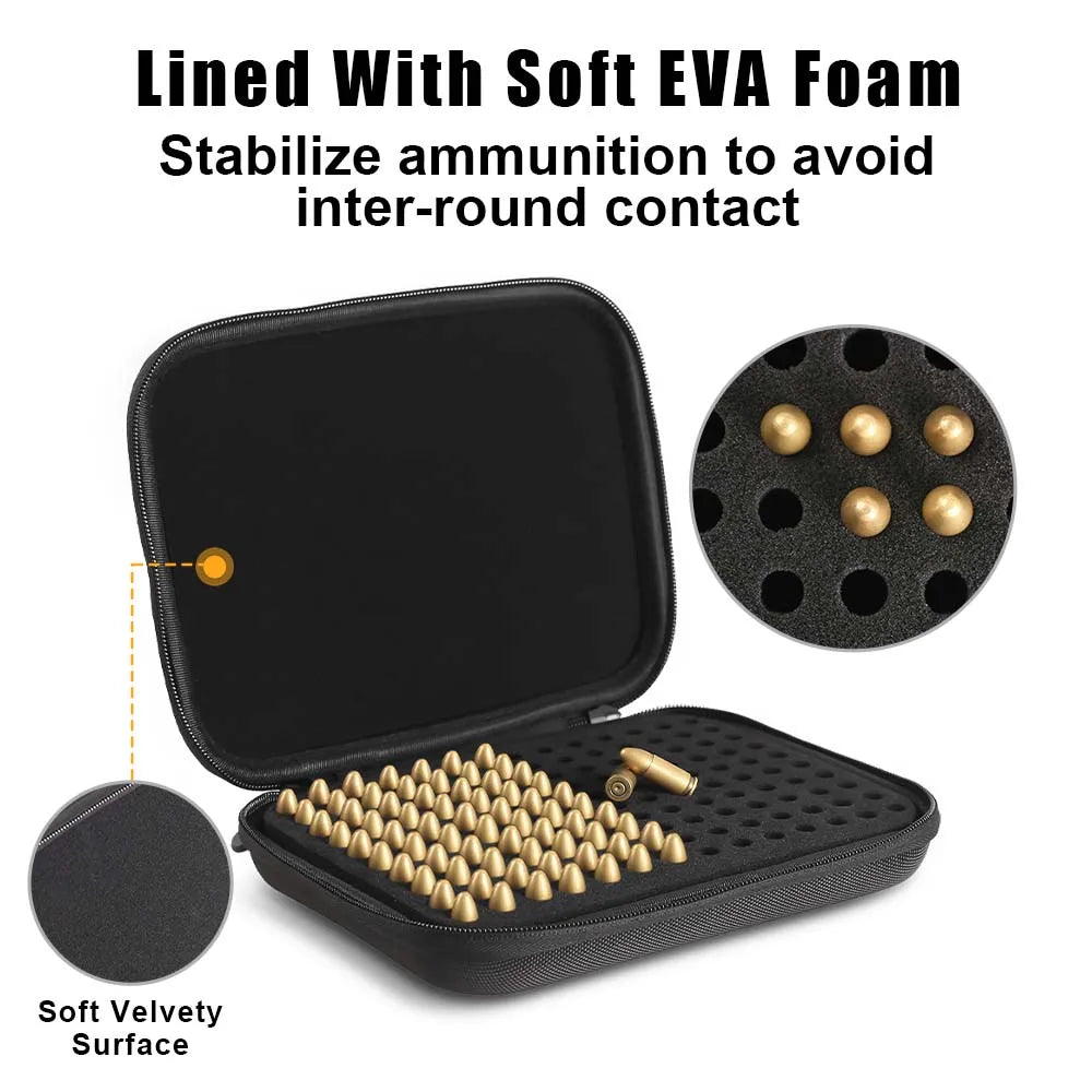 140 Rounds Tactical Ammo Bullet Bag Ammo Storage Case Portable Ammunition Case Ammo Pouch Holder for 9mm Luger/9mm Makarov