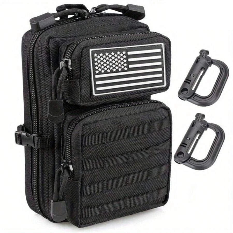 Tactical Molle Zippered Pouch EDC Waist Pack Medical IFAK Small Tool Bag for Hunting Hiking Fishing