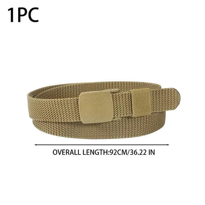 Adjustable Kids Canvas Belt No Hole Elastic Waistband for School Uniform Children Trousers Belt with Smooth Snap for Buckle Safe