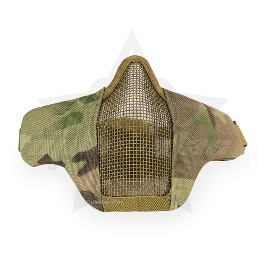 Outdoor cycling mask carbon steel mesh breathable half face mask CS field protection mask
