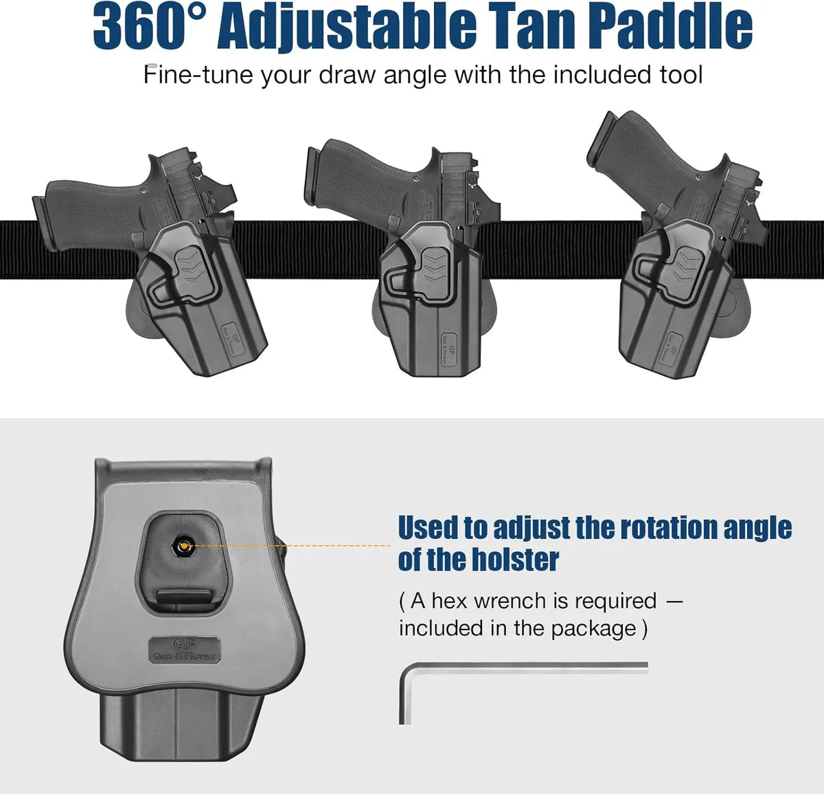 OWB Holster for Glock 43 43X 48 (MOS & Rail Versions),Also Fit G43X MOS,Level II Retention Outside Waistband Holster,Right hand
