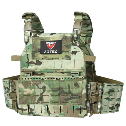 1000D Polyester with Triple Equipment Security Tactical Vest Camo Laser Cut Molle Quick Release Plate Carrier Tactical Vest