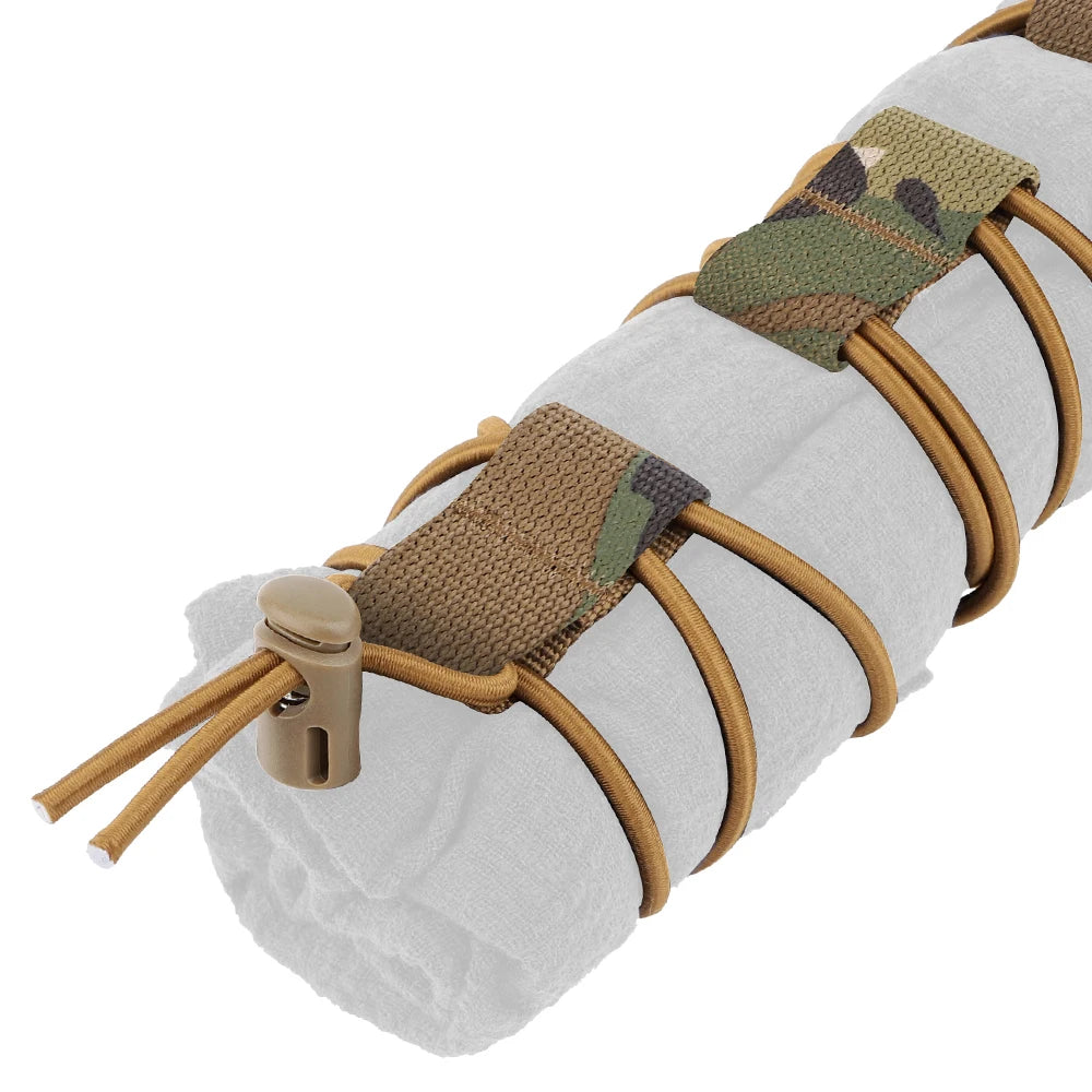 1set Tactical Flag Bungee Elastic Clips Strap Shock Cord Retention Molle Webbing Loop Cord Lock Secure Attachment Hunting Gear