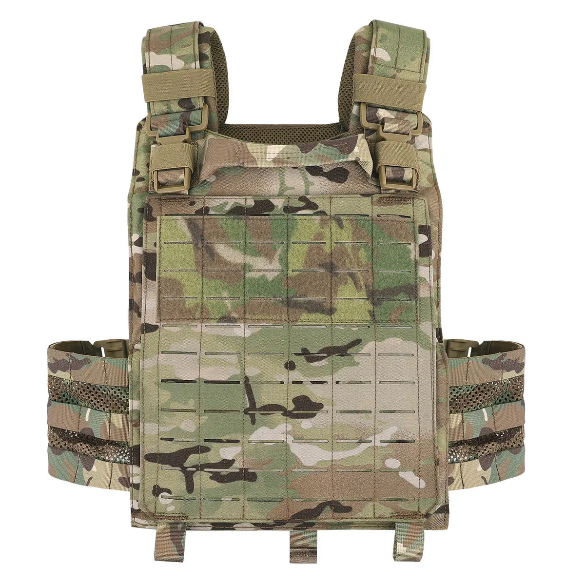 KRYDEX Tactical Laser Cut MOLLE Vest 500D Nylon LAVC Quick Release Plate Carrier Hunting Paintball Plate Carrier