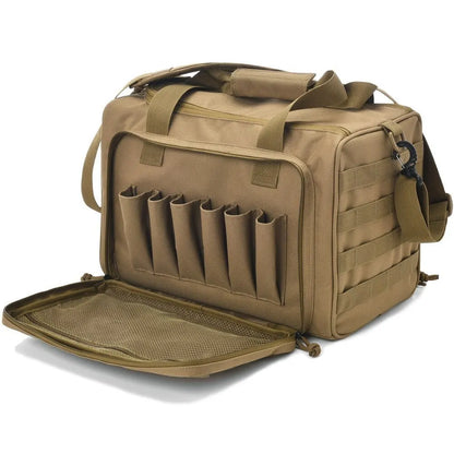Tactical Gun Range Bag Molle System Pistol Case Storage Pouch Outdoor Hunting Nylon Shoulder Pack for Shooting Rifle