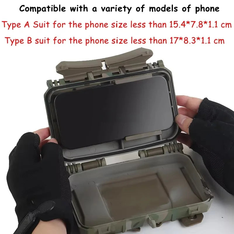 Tactical MOLLE Phone Storage Box Hunting Vests Plate Carrier Phone Holder Navigation Board Airsoft Shooting Admin Panel Board