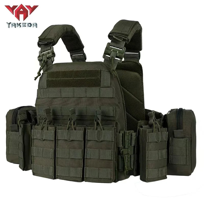 YAKEDA Chaleco Tactico Vest Outdoor Hunting Plate Carrier Quick Release Protective Adjustable Vest Airsoft