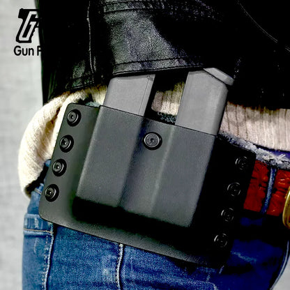 Gunflower Tactical Kydex Double Stack Magazine Holster 9mm 0.4S&W Pistol Mag Pouches Carrier