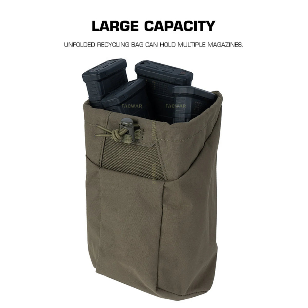 Tactical Dump Pouch Foldable Recycling Bag MOLLE Drop Pouch Magazine Utility Pouch for Belt Airsoft Shooting Hunting