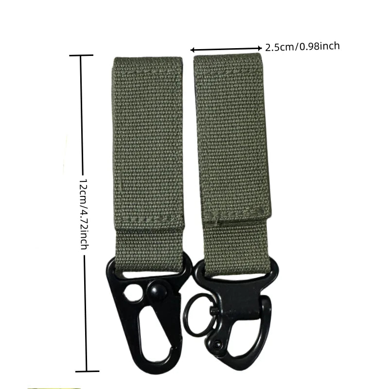 Tactical Nylon Key Hook Webbing Buckle Hanging System Molle Waist Belt Buckle Vest Hanging Metal Accessories Gear