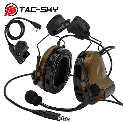 TAC -SKY COMTA II Tactical Headset With ARC Rail Adapter Hearing Protection Airsoft Headphone Noise-cancelling Shooting Earmuff