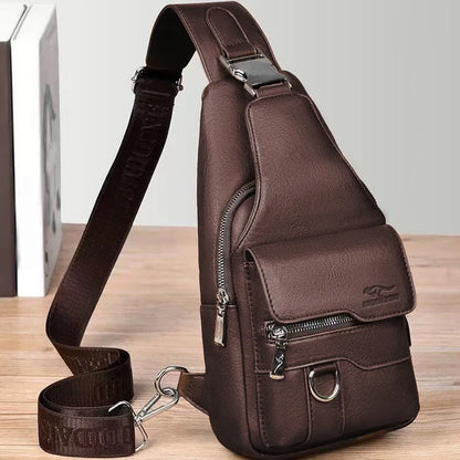 New Men's Chest Bag Fashion High Quality Solid Color Crossbody Bag Advanced Versatile Multi Functional Sports Crossbody bag