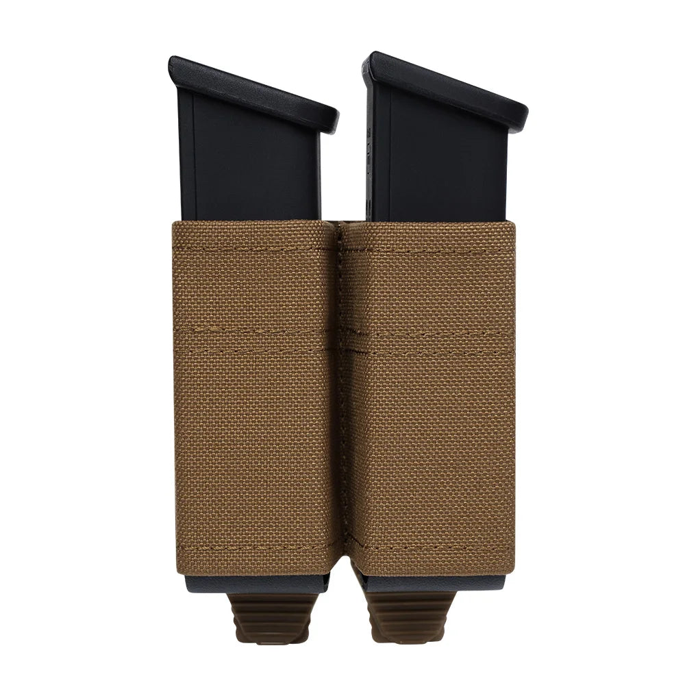 FAST 9MM Pistol Single/Double Magazine Pouch MOLLE Mag Pouch with Quick Release Kydex Insert for  M9 P226 HK USP