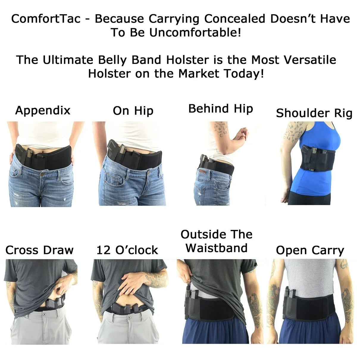 Tactical Hidden Holster Portable Belly Gun Holster Concealed Carry Waist Band Belt for Outdoor Hunting Shooting Tactical Holster
