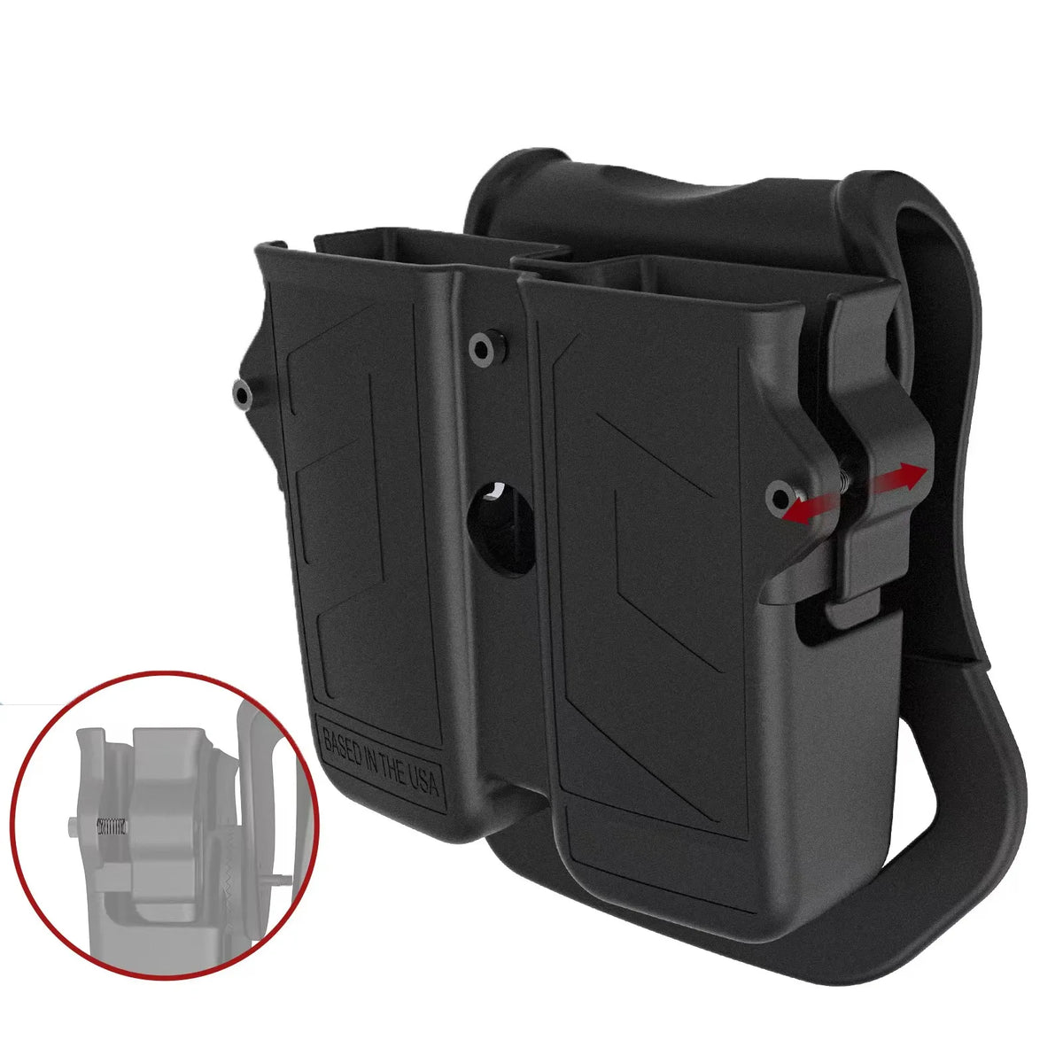Double Mag Holder, Universal Mag Holder for 9mm 10mm .40 .45 Single & Double Stack Mag Pouch