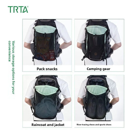 Backpack Expansion Bag Outdoor Backpack Mesh Pouch Wet‑dry Separation Organizer Hiking Camping Travel Shoes Clothes Gear Carrier