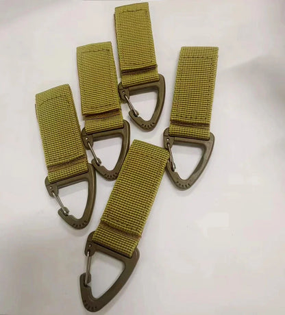 Outdoor Camping Hiking Climbing MultiTool Molle Nylon Webbing Clip EDC Tool Belt Ribbon Keychain Clasp Hook Carabiner Buckle