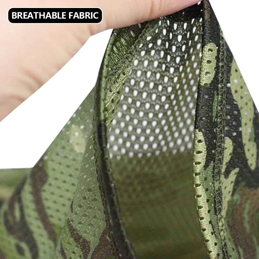 Large Mesh Windproof Neckerchief Camo Mask Neck Gaiter Cover Face Bandana Sun Cool Breathable Cycling Hiking Camping Tube Scarf