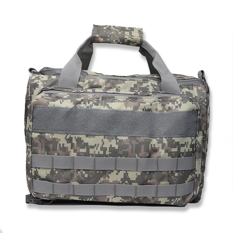 Nylon Tactical Range Storage Bag with Molle System Outdoor Hunting Gun Shoulder Bag for Pistol Tools Camping Equipment