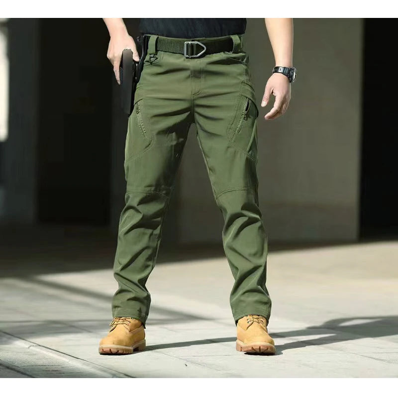 TRVLWEGO Men's Tactical Hiking Pants Spring Autumn Wear-Resistant 9 Pockets for Camping Fishing Hunting Climbing Trekking