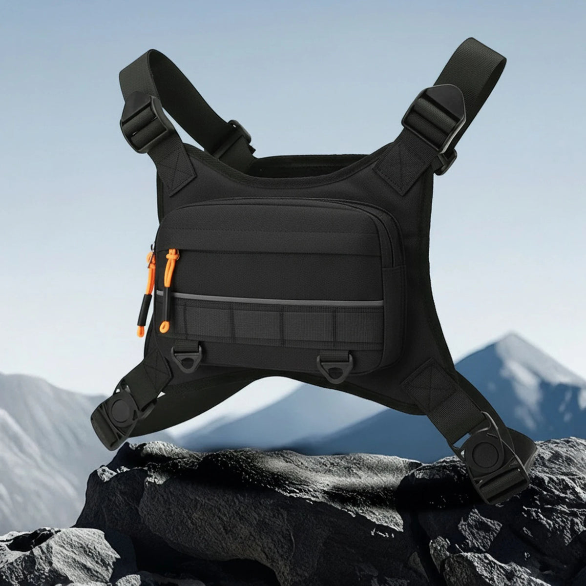 Tacti-cal Chest Bag Men Running Front Vest Backpack Rig Pouch Hiking Cycling Outdoor Camping Fishing Hunting Travel Molle Bag
