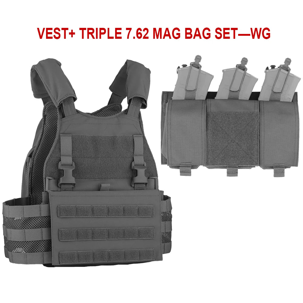 Tactical Hunting Vest Velocity Systems Plate Carrier With Zip-on Hydration Back Panel  Bag MOLLE Scarab Airsoft Militar Gear