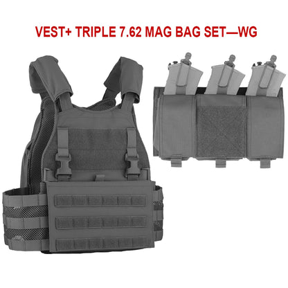 Tactical Hunting Vest Velocity Systems Plate Carrier With Zip-on Hydration Back Panel  Bag MOLLE Scarab Airsoft Militar Gear