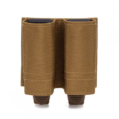 1Pc 1000D Nylon MOLLE Double 9MM Mag Pouch Fit GLOCK Hunting Airsoft CS Tactical Magazine Holder Support Clip Holsters Pouches