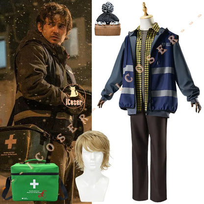 2026 Movie Resident Evil Bryan Cosplay Costume Wig Outfit Wool Hat First Aid Bag Lightfoot Medical Transport Halloween Women Men