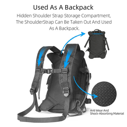 Rhinowalk Motorcycle Tank Bag 9L Waterproof Backpack With 1.5L Hydration Water Bag Rain Cover Motorcycle Riding Luggage