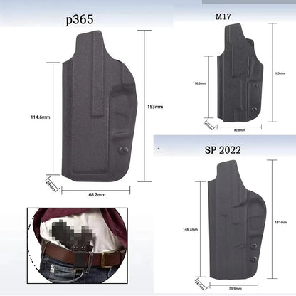 PVC Holster For 1911 Glock 17 19 26 43 43X Tauru M17 P07 P365 PPQ Inside Waistband Concealed Carry Belt Clip Stack Pouch