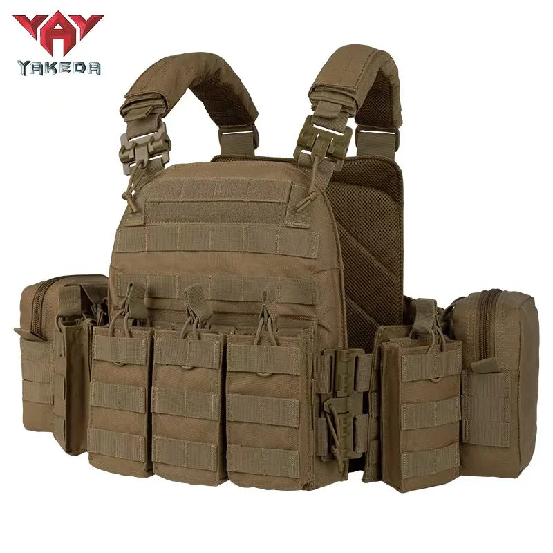 YAKEDA Chaleco Tactico Vest Outdoor Hunting Plate Carrier Quick Release Protective Adjustable Vest Airsoft