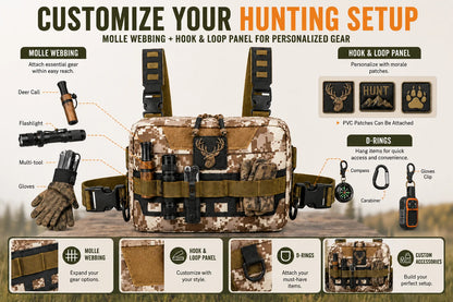 Tactical Bag MOLLE Hunting Chest Bag Fishing Pack Waist Bag Hunting Hiking Camping Outdoor Sports
