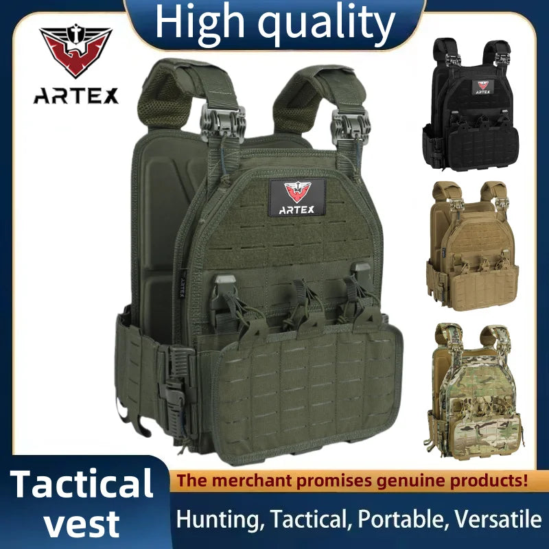 ARTEX Tactical Vest 6094 Fast Detachable Light Laser Cut Outdoor Hunting Black Gear Carry Vest of High Quality