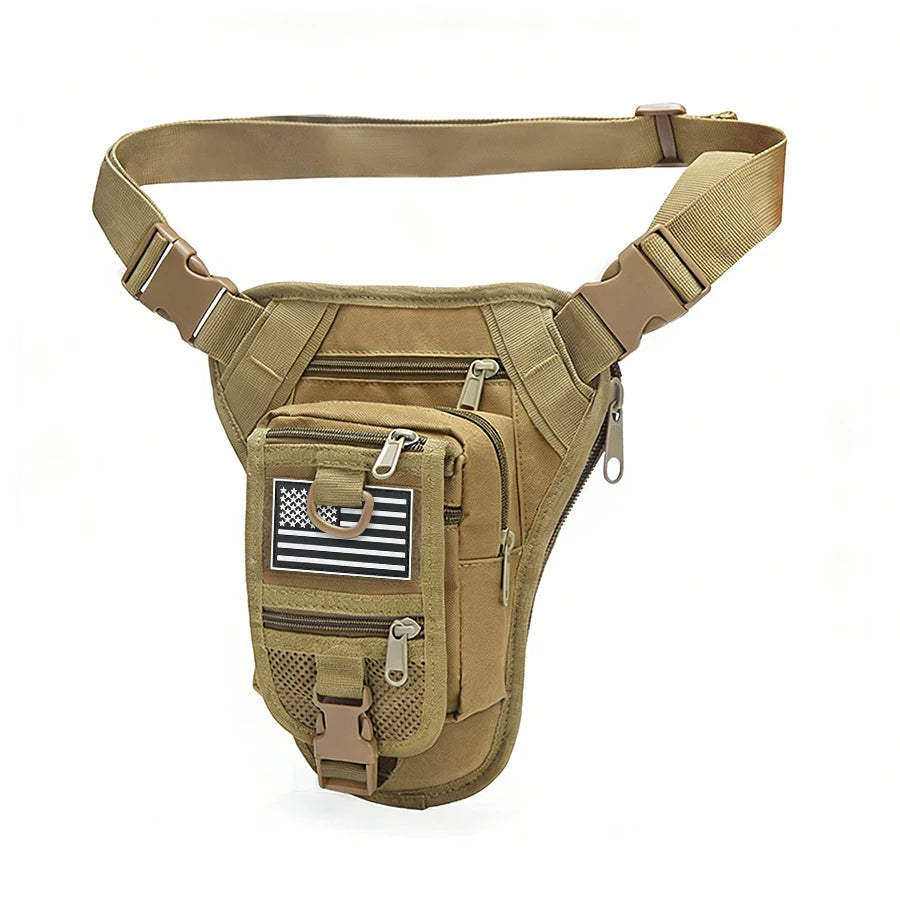Multi functional thigh bag waist pack, multi pocket design, casual sports bag, suitable for cycling, hiking, and traveling