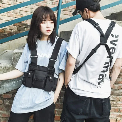 Tactical Vest Man Military Chest Rig Pack Pouch Holster Walkie Talkie Radio Waist Pack Tactical Harness Travel Adjustable Vest