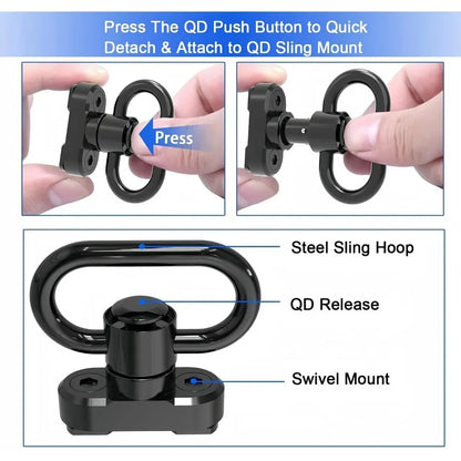 2 Points Tactical Sling Adjustable Shoulder Strap with QD Buckle Outdoor Hunting Camping Accessory