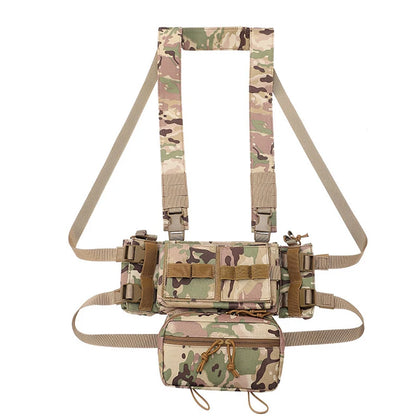 Men's Multicam Hunting MK3 Tactical Chest Rig Harness Modular Lightweight Military Airsoft Vest w/ 5.56 Mag Pouch Pantiball Gear