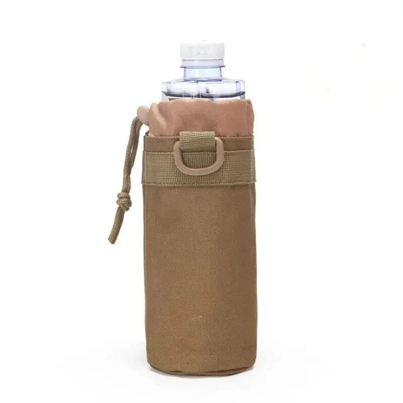 Portable  Water Bottle Bag 1000D Nylon Tactical Pouch Adjustable Drawstring Hydration Carrier for Outdoor Activities