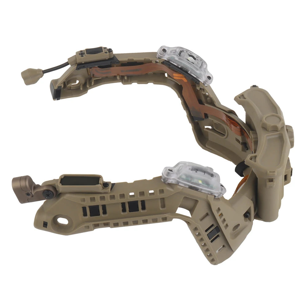 Tactical Modular ARC Rail Set With LED Light IR Flashlight Signal Light Battery Box Integrated Hunting Fast Airsoft Helmet Gear
