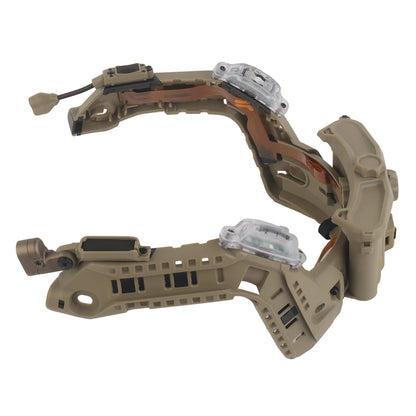 Tactical Modular ARC Rail Set With LED Light IR Flashlight Signal Light Battery Box Integrated Hunting Fast Airsoft Helmet Gear