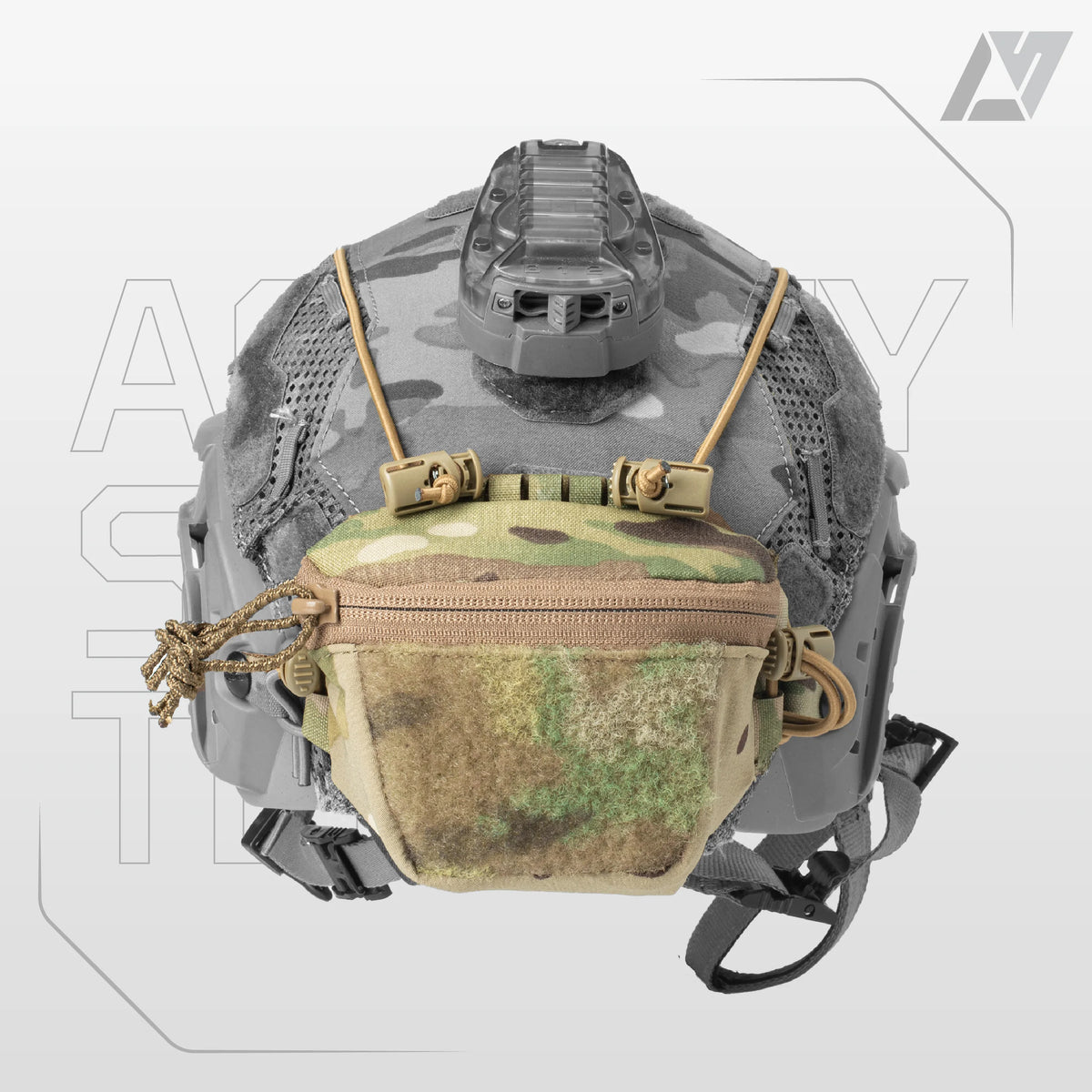 AS Smart System Helmet Rear Storage Pouch Fit Shaw Style Brain Pouch Tiger Spot 500D for Airsoft Wargame