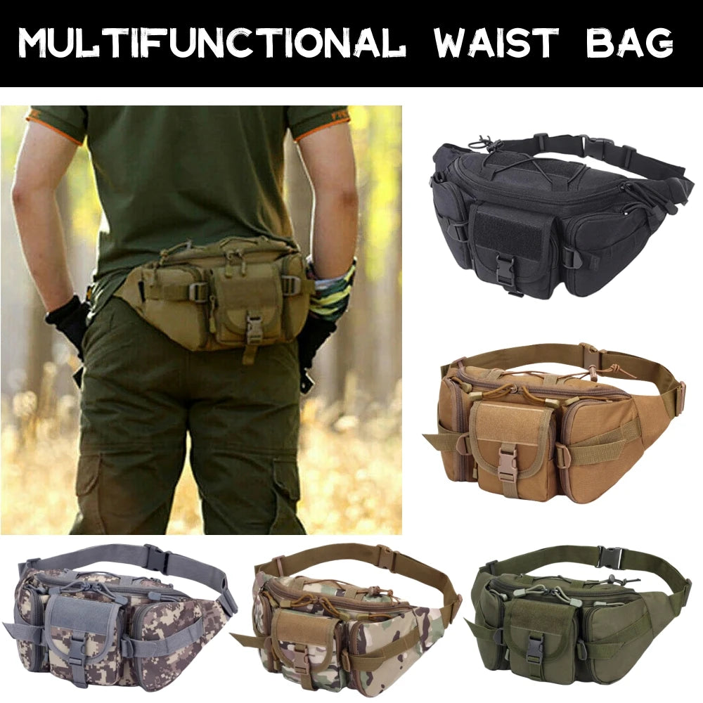 Outdoor Sports Waterproof Waist Bag Camping Multifunctional Men's Fishing Waist Bag Camouflage Backpack