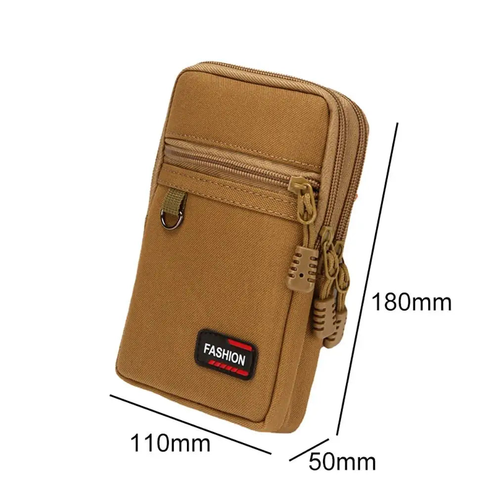 7 Inch Waist Fanny Pack Men Phone Pouch Camping Hunting Waist Bag (Black)