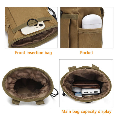 Multi functional storage bag MOLLE waist bag outdoor EDC practical drawstring storage bag, fabric wear-resistant and durable