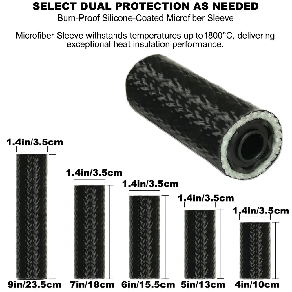 6 Inch Tactical Suppressor Protective Case 4/5/7/9 Inch Heat  Suppressor Burn Proof Microfiber for Hunting Shooting Accessories